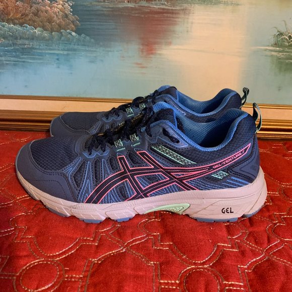 ASICS Gel-Venture 7 Running Shoes Blue Pink Womens Sz 11 - Picture 2 of 10